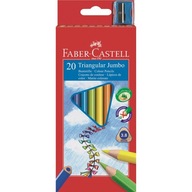 Pastelky Jumbo Trojuholníkové 20ks+Temp Faber-Castell