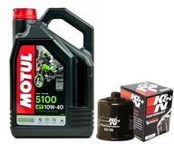 Olej MOTUL 5100 10W40 4L. + Filtr KN-138, Suzuki VZ800, 97-11r.