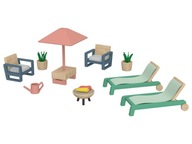 Drevený nábytok do domčeka pre bábiky - Záhradný nábytok 3 +