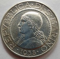 1962 - San Marino 5 lirów, 1938 ag