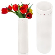Keramická váza na kvety biela SRDIEČKO