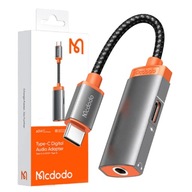 MCDODO PRZEJŚCIÓWKA 2 W 1 ADAPTER HUB USB C MINI JACK 3,5M + USB-C PD 60W