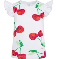 Bluzka T-shirt dla dziewczynki Bawełna 104 biały Wisienki Endo