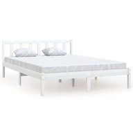 Rama łóżka, biała, lite drewno sosnowe, 160 x