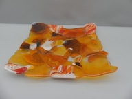 Murano Glass Style TANIER PATERA 33 x 33 ORANŽOVÁ