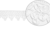 Taśma gipiura koronka ozdobna biała wys. 7,5 cm K