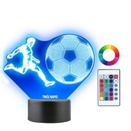 Nočná lampa 3D LED Pre Deti Futbal Futbalista Gravírovanie Váš Nápis Gravírovanie