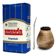 YERBA MATE AMANDA Despalada - 500g matero zestaw