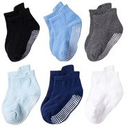 Sada 6 párov ABS Detské ponožky členkové ponožky zosilnené L 3-5 rokov