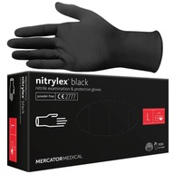 Rękawiczki Nitrylowe Czarne L Rękawice MERCATOR NITRYLEX BLACK 100 sztuk