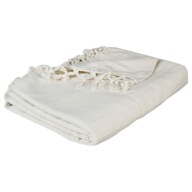 Ozdobný prehoz na posteľ deka strapce krémová boho