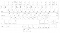 Naklejki na całą klawiaturę APPLE MAC MACBOOK + CYRYLICA białe