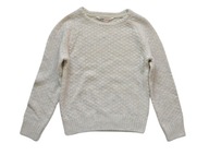Sweter kremowy wełniany chłopięcy H&M 27% wełna 122/128 cm