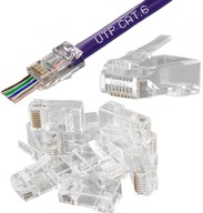 Průchozí konektory Klanet RJ45 kat. 6 UTP 10 ks