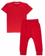 Czerwony komplet dziecięcy koszulka, spodnie bawełna rozmiar 110/116 IDRUK