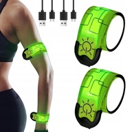 Opaski odblaskowe do biegania LED na rękę ramię rower x2