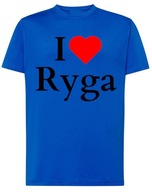 T-Shirt I Love Ryga Łotwa Stolica Państwa Bałkańskie r.5XL