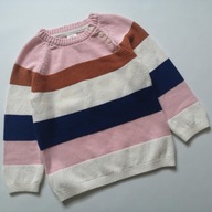 H&M sweter w kolorowe pasy r. 98