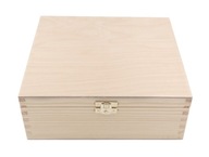 Drewniana Szkatułka Pudełko skrzynka na drobiazgi na prezent 22x22x8 cm