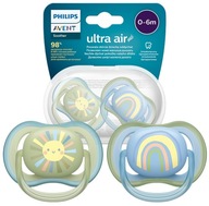 PHILIPS AVENT 2x SMOCZEK ULTRA AIR ODDYCHAJĄCY ORTODONTYCZNY SILIKON 0-6 M