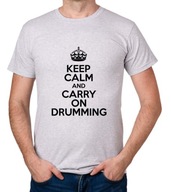 koszulka KEEP CALM AND CARRY ON DRUMMING prezent