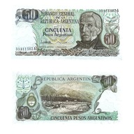 Argentyna - 50 Pesos - 1983 - banknot UNC w foliowej kieszeni ochronnej