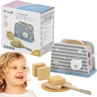 VIGA PolarB Drewniany toster zabawkowy dla dzieci+akcesoria