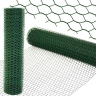 Šesťhranná hexagonálna sieť z PVC zelená 0,5 x 10 m, plot 13 x 13 mm