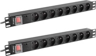 Listwa zasilająca Lanberg Rack PDU 19" 2m 8 gniazd czarny x2