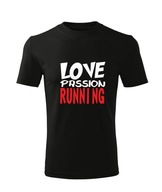 Koszulka T-shirt dziecięca D561 LOVE PASSION RUNNING czarna rozm 110