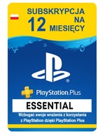 PlayStation Plus ESSENTIAL 12 miesięcy / 365 dni