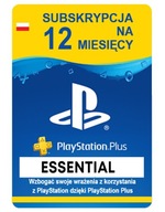 PlayStation Plus ESSENTIAL 12 miesięcy PSN - PS5 - PS4 - PS3 - 365 dni Rok