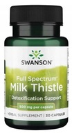 Swanson FS Milk Thistle 500mg 30kap Podpora pečene Trávenie Poruchy trávenia