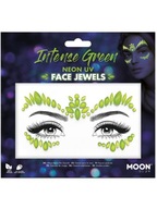 Samolepky na tvár Kryštáliky Makeup Neon UV Zelená