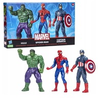 MARVEL ZESTAW 3 DUZYCH RUCHOMYCH FIGUREK 24cm Spiderman Hulk Kapitan A.