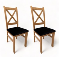 2x Čalúnená stolička Krížik Dub Craft + Čierna