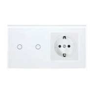 FÉNYKAPCSOLÓ 2G DUPLA ÜVEG + KONNEKTOR SZIMPLA FEHÉR