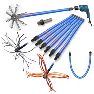 SET KARTÁČ NA ČIŠTĚNÍ KOMÍNA ZESPODU NA VRTAČKU 2 m TURBO CYKLON