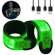 Opaski odblaskowe LED samozaciskowe na rękę ramię rower x2