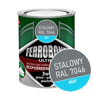 Farba do Metalu Żeliwa na Rdzę STALOWY MAT RAL 7046 0,7L Ferrobond Ultra