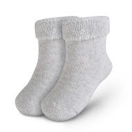 Ponožky s vyhrnutím svetlo šedé 6-12 mesiacov