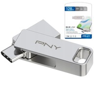 Pendrive PNY Duo-Link 128 GB USB 3.1 Type-C és USB 3.2, ezüst