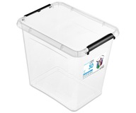 Pojemnik Plastikowy Przeźroczysty z Pokrywą 30L Pudełko Pudło Organizer