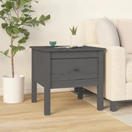 Bočný stolík sivý 50x50x49 cm masívne borovicové drevo