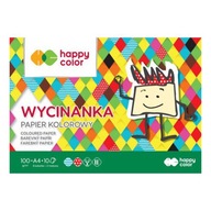 BLOK Z PAPIEREM KOLOROWYM A4 100G WYCINANKA HAPPY COLOR 5905130039508