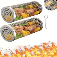 ÖSSZECSUKHATÓ GRILLKOSÁR ROZSDAMENTES ACÉL GRILL KETREC 304