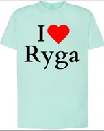 T-Shirt I Love Ryga Łotwa Stolica Państwa Bałkańskie r.S