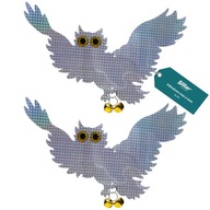 Odstraszacz gołębi szpaków ptaków odblaskowa sowa w locie dzwonki 2 szt