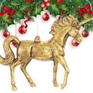 Jednorožec zlatý prívesok Vianočná Guľa zdobená 11 cm 1 ks na vianočný stromček