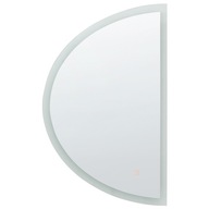 Półokrągłe lustro ścienne LED ø 80 cm srebrn